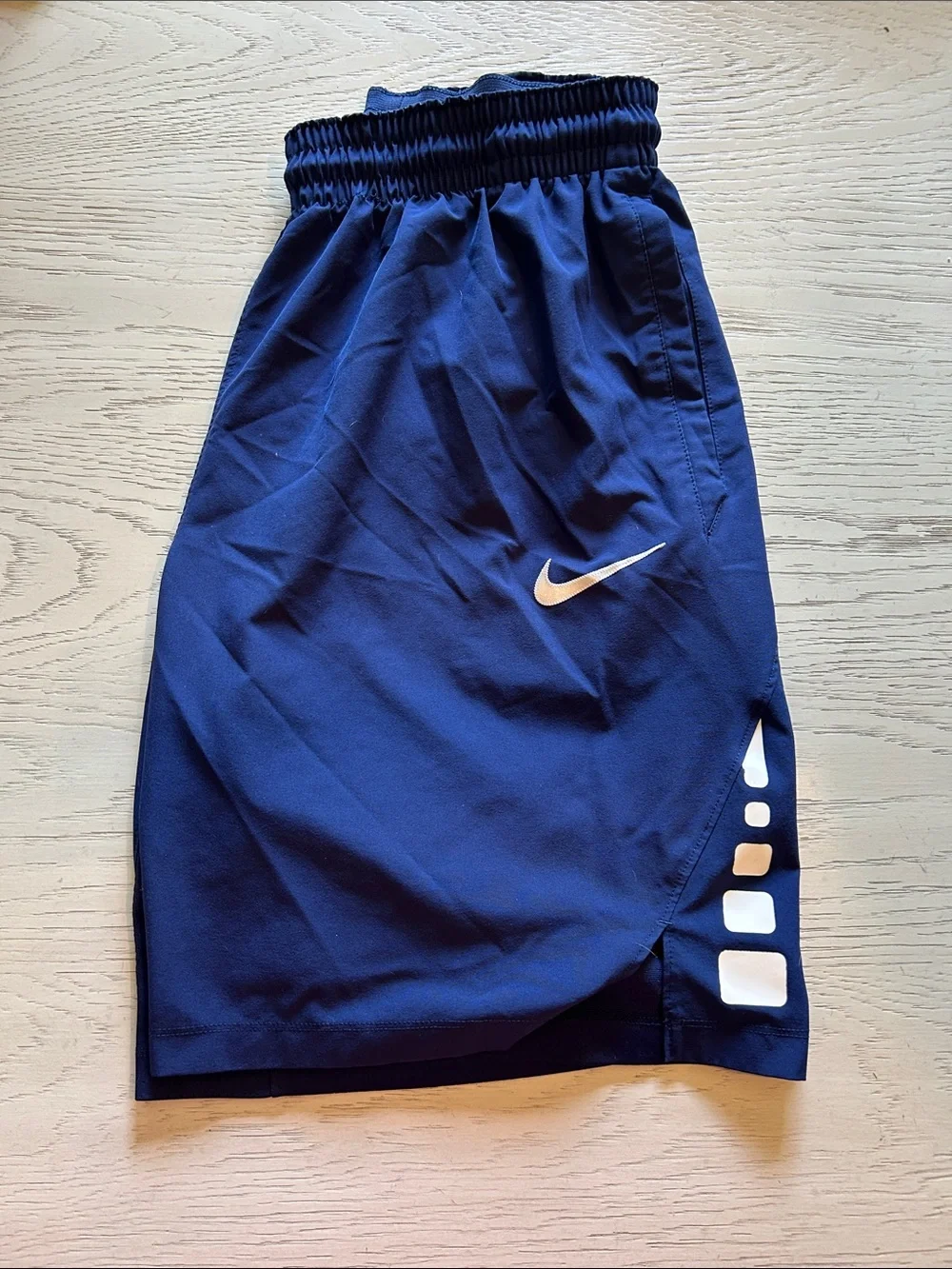 Nike Navy Blue Training Shorts with White Swoosh